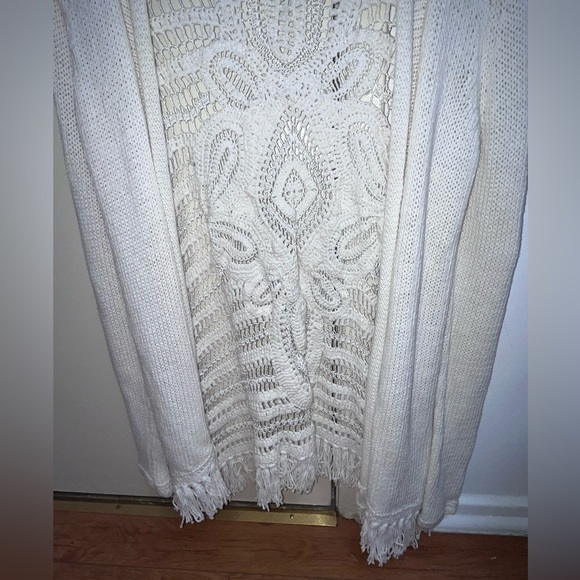 Calypso St. Barth ivory crochet cardigan - Picture 3 of 3